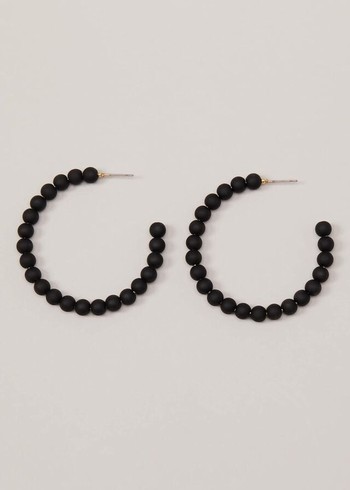 Phase Eight Matte Bead Hoop Jewellery Black USA | 7526043-TX